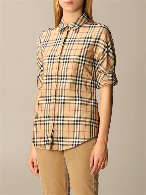 burberry camicia cotone motivi check tasca|Burberry Camicia in cotone Check beige .